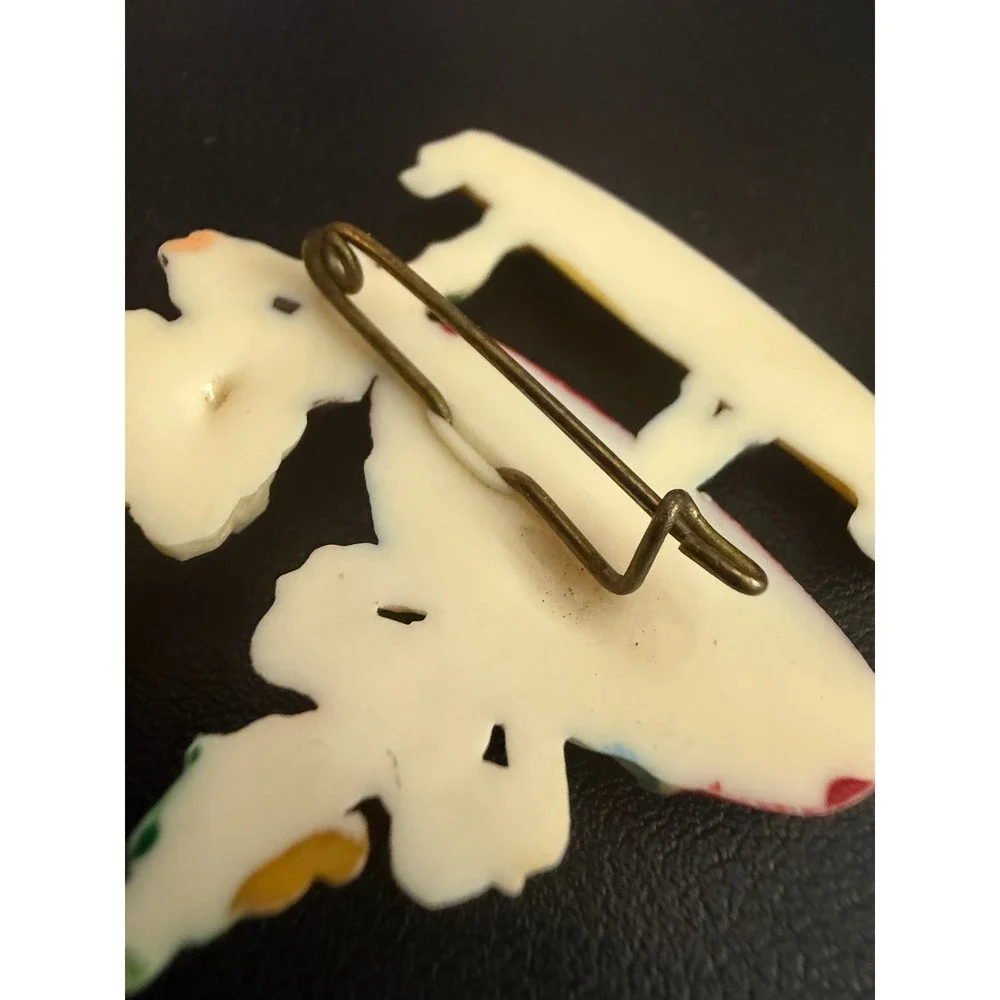 Vintage Brooch Celluloid German Austrian Dancing Couple